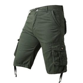 Mens Cargo Shorts Casual Lightweight with Multi Pockets (Color: Green, size: 30)
