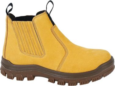 LASTING PINNIP Mens Steel Toe Chelsea Work Boots With 2 Insoles Non Slip & Oil Resistant ASTM F2413 (Color: Yellow, size: 13)