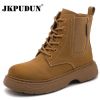 Winter Autumn Women Ankle Boots Leather Platform Boots For Women Designer Luxury Boots Women Non-slip Western Boots Botas Mujer