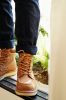 LASTING PINNIP Unisex Lightweight Leather Work Boots - Comfortable Working Boots Soft Moc Toe Slip Resistant Handcrafted Goodyear Welt Construction
